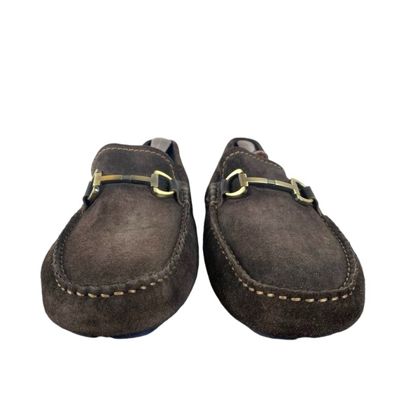 TED BAKER MONNER LOAFER Men 11 Brown Suede Driving Shoe Metal Horse Bit Slip On - Picture 6 of 15